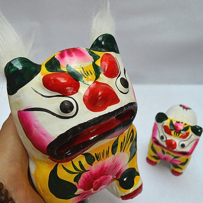 泥老虎素坯高密聂家庄民间特色礼品儿童玩具镇宅摆件送老外塑叫.