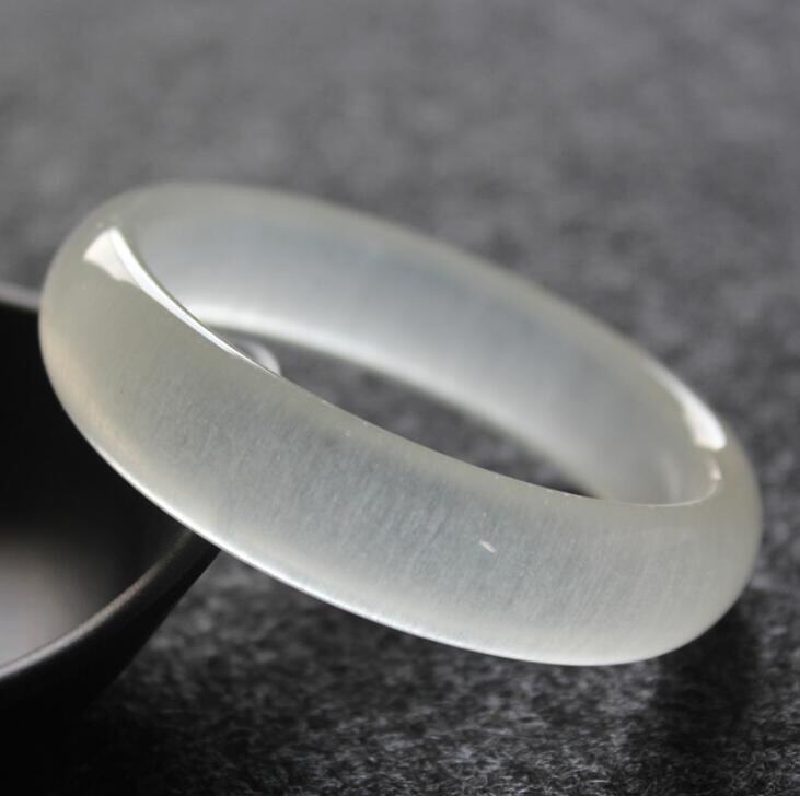 一元拍卖蚕丝玉冰玉手镯昆仑冰种白玉手镯加宽加厚女士玉镯子