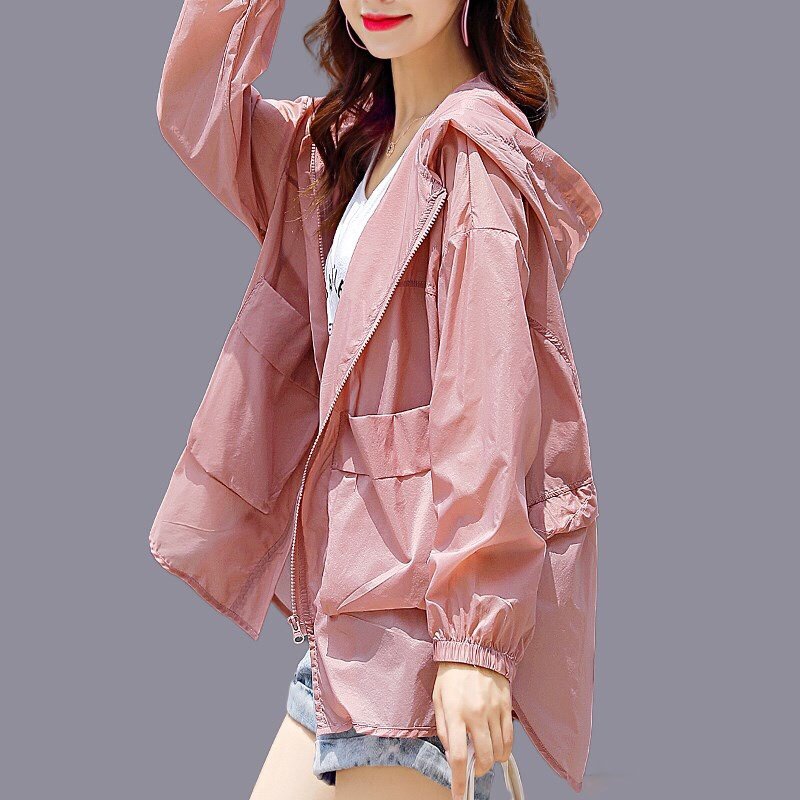 防晒衣女2021夏季冰丝清凉透气短款宽松百搭长袖防晒服短外套女