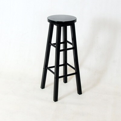 实木吧台凳家用圆凳子黑白图片