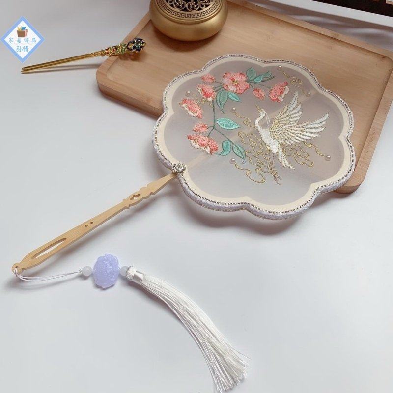 古代公主扇子古风仙气女流苏团扇仙气唯美汉服配饰手持圆扇舞蹈用