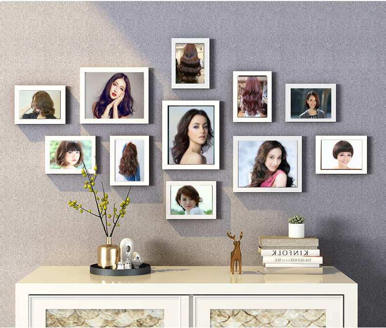 相框理发店发廊美发店装饰背景墙挂画墙壁画组合照片墙欧美烫染