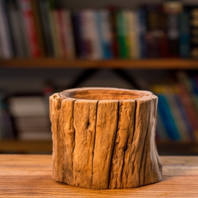 木头摆件原木手工d木摆件木制工艺品木头装饰老榆木笔筒