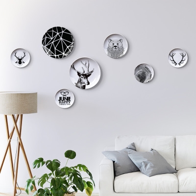 餐厅墙面装饰创意盘子北欧图片