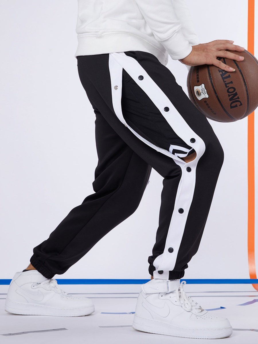 侧排扣裤全开扣男女运动卫裤nba宽松休闲cba篮球训练阔腿长裤nk潮