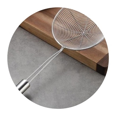 漏勺火锅漏网锅边挂加厚网筛圆形过滤厨房超细不锈钢网加粗