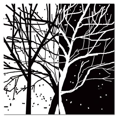 客厅装饰画黑白发财树现代简约抽象艺术走廊过道挂画卧室床头壁画