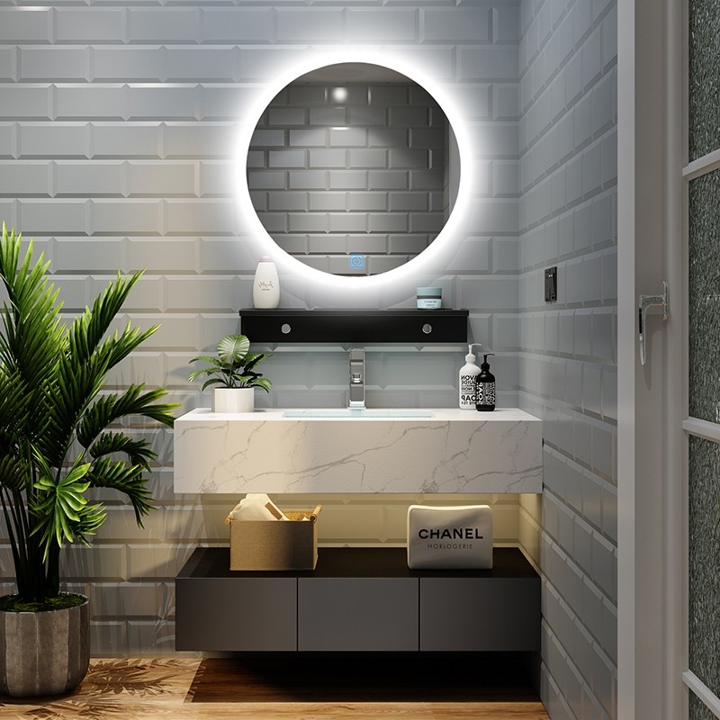 洲际()北欧简约大理石浴室柜组合厕所洗手台卫生间实木洗.