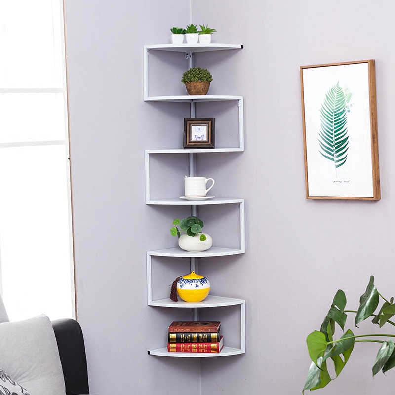 铁艺搁板墙角书架墙上置物架搁架收纳架壁挂墙搁板墙壁转角架角落