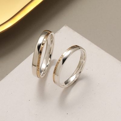 黄金戒指情侣一对结婚图片