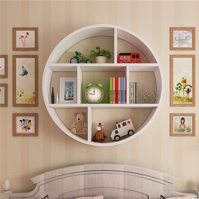圆形置物架创意书架墙上墙壁图片