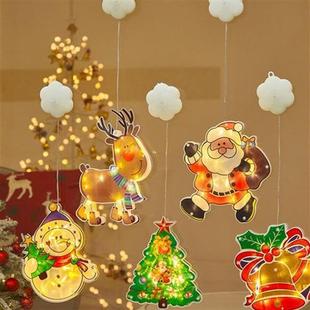 网红墙面挂墙圣诞节装饰小配件场景布置家庭小彩灯单个橱窗吸盘灯