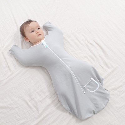 新生婴儿春秋纯棉防惊跳吓投降式睡袋襁褓夏款宝宝防踢被四季通用
