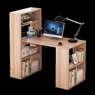 大学生书柜书桌一体经济型写字台组合家用学生成人多功能儿童书台