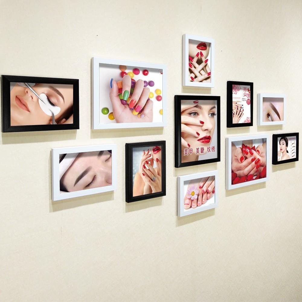 美甲装饰墙壁画纹绣美睫图片照片墙相框海报美容院挂画店铺墙面