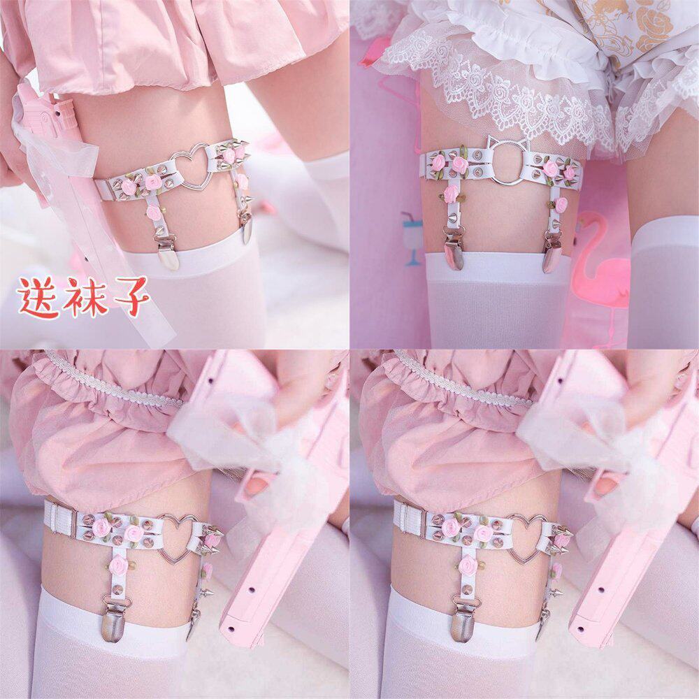 袜夹腿环_新款 袜圈腿环漂亮塔袜圈防滑吊袜带小腿袜扣袜夹腿环女腿系