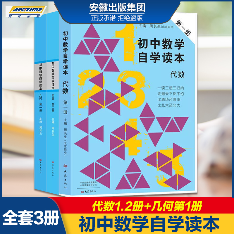 全套3本 初中数学自学读本 代数第一册+代数第二册+几何第一册 北京四中周长生编 初中几何自学读本 中学生数学教材用书大象出版社