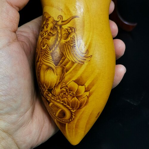 丰一阁津门名家鬼子六素模鸡心庞昌山烫画貔貅图