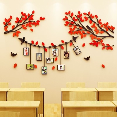 创意照片墙相框3立体墙贴纸亚克力d儿童房背景大树幼儿园墙面装饰