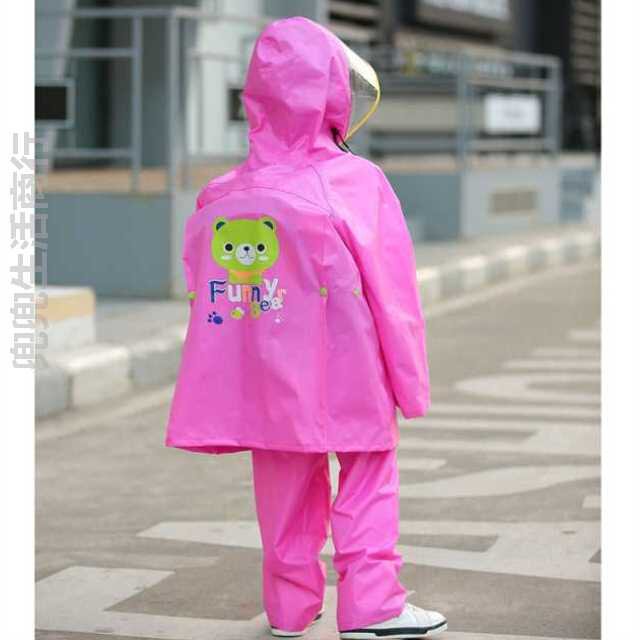 广东发货雨衣雨裤两件套大帽檐儿童雨衣套装小孩套装两件k
