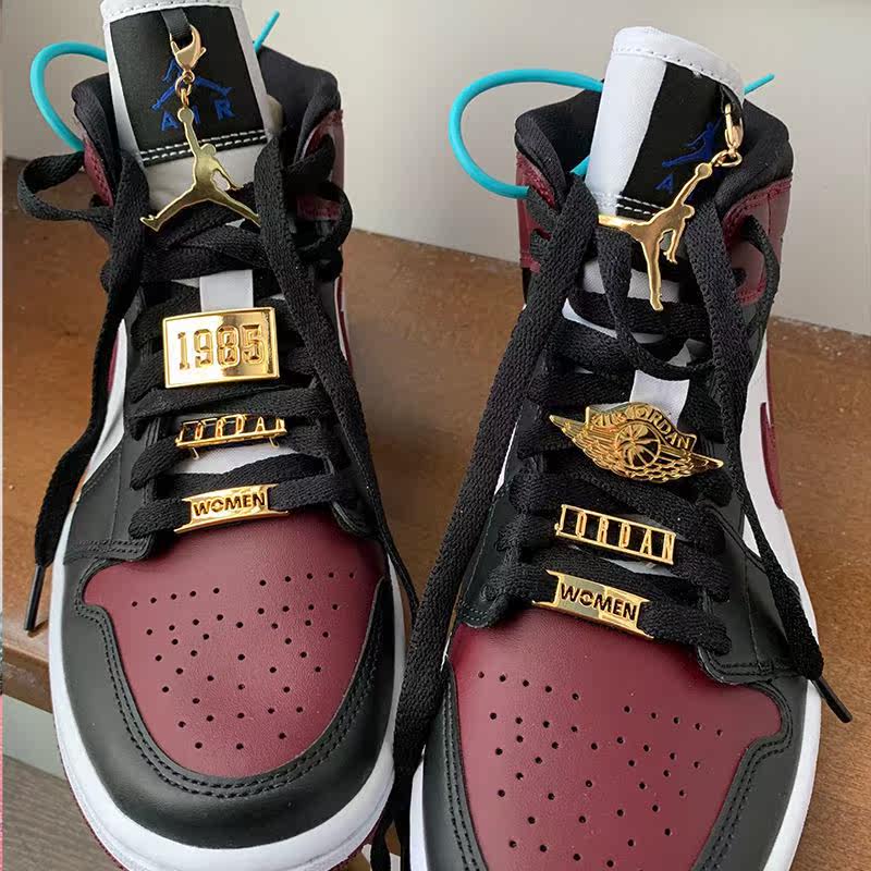 aj1酒红脚趾金属飞翼配件鞋带扣飞人装饰小饰品af1空军一号鞋扣