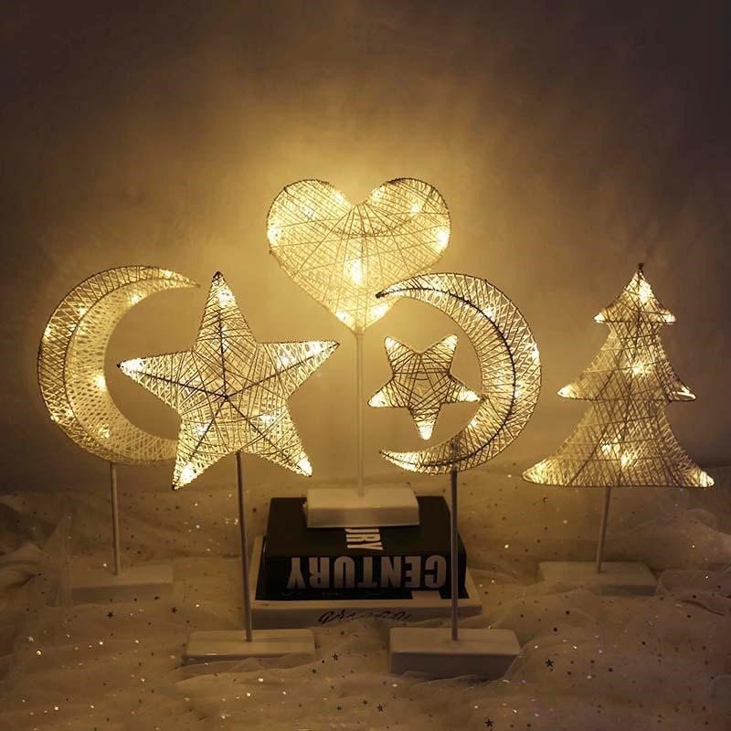 led小彩灯台灯ins少女心布置房间卧室网红夜灯浪漫装饰求婚星星灯