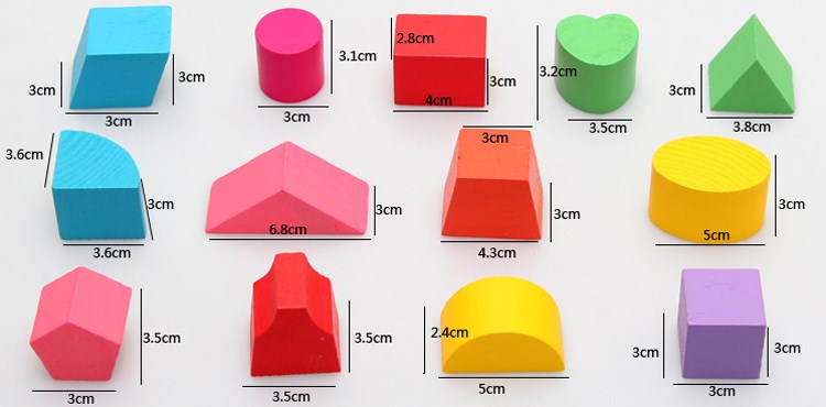 木制 儿童几何十三孔形状配对智力盒积木 宝宝早教教具益智力玩具