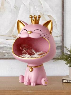 粉色招财猫摆件图片