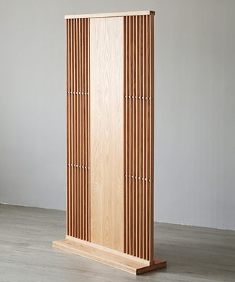 舍间q/北欧实木简约移动隔断客厅家用红橡木玄关屏风日式原木座