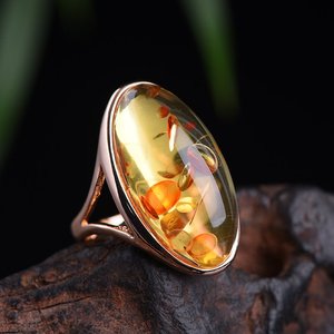 蜜蜡戒指琥珀纯天然图片