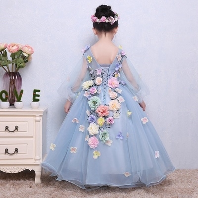 儿童婚纱裙拖尾结婚图片