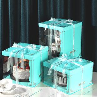 生日蛋糕盒子包装方盒透明4681012寸单双层加高定制厂家直销批发