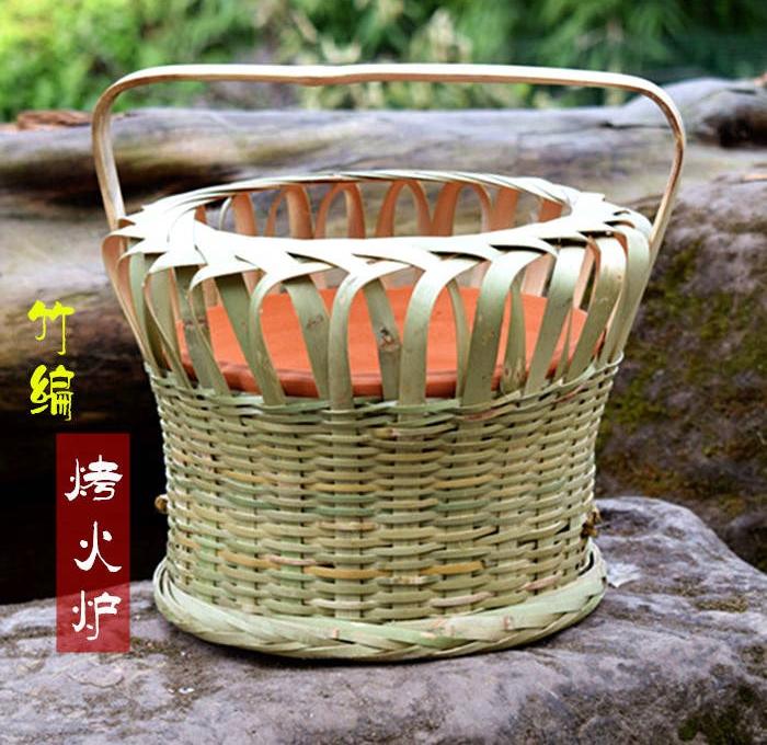 烘火篮竹编纯手工火笼怀炉竹火炉取暖老式传统手提笼老人烤火