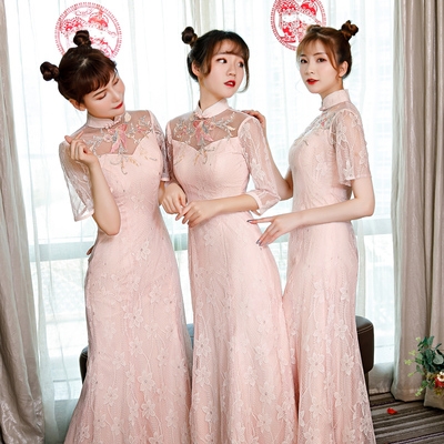 新伴娘服平时可穿旗袍改良版连衣裙主持人礼仪生日演出合唱团礼