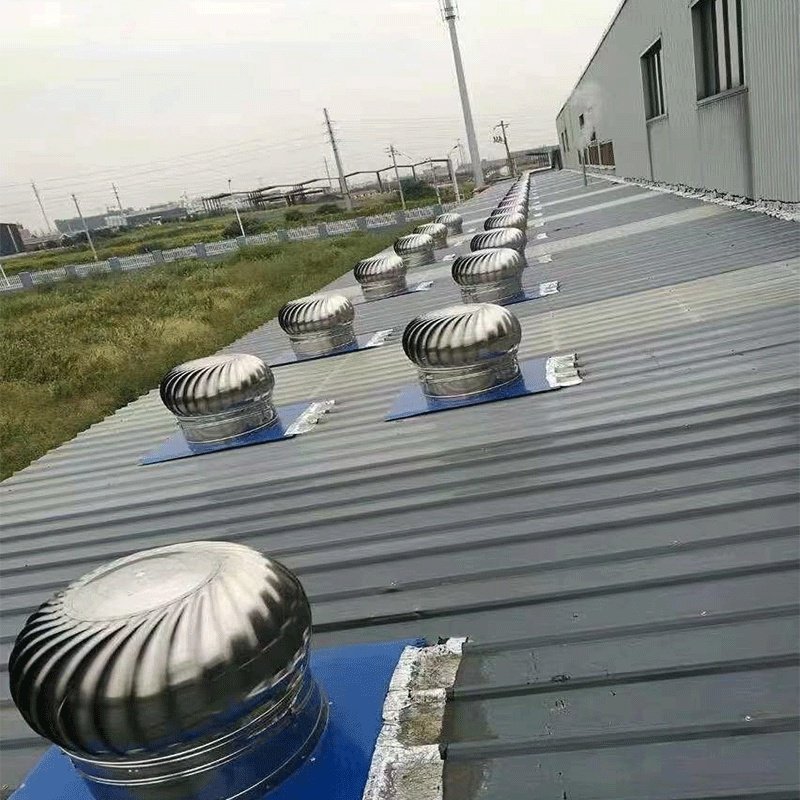 自转风球楼房换气自然风防雨风帽小型出气口畜牧排风扇带底座瓦棚