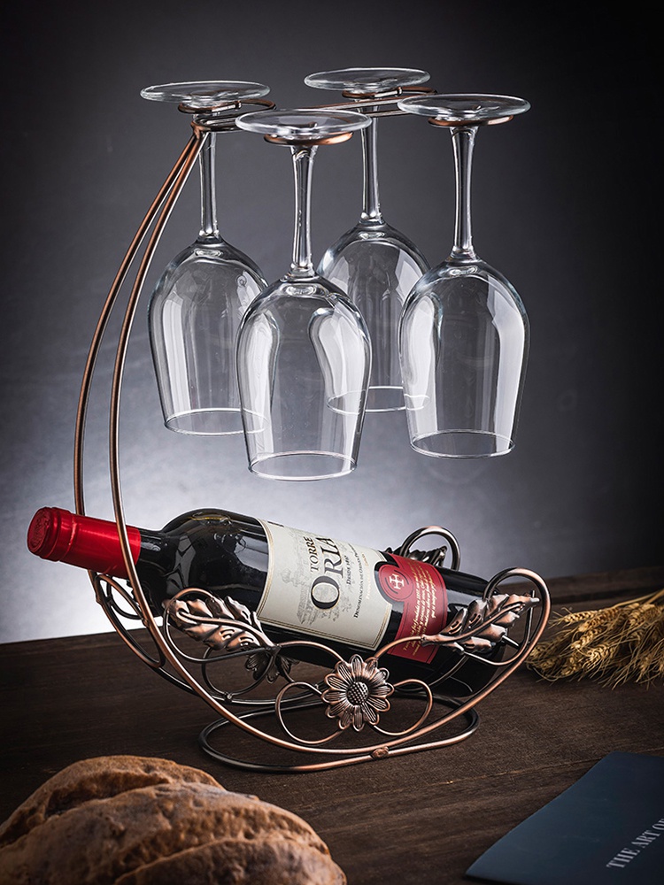 创意红酒杯挂架高脚杯架倒挂家用酒瓶酒柜摆件红酒架子欧式吊杯架