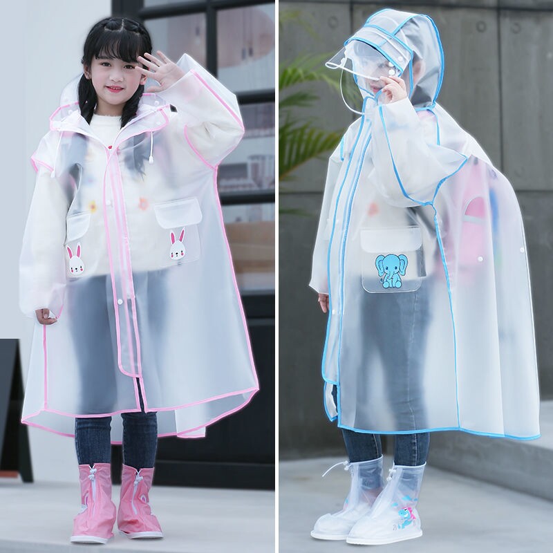 儿童雨衣小学生幼儿园男童女童套装全身j防水大童带书包位小童雨