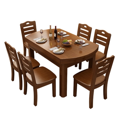 餐桌椅组合简约现代伸缩8人图片