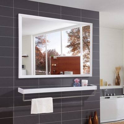 卫浴镜子带置物架柜厕所洗手间洗漱台化妆镜卫生间浴室镜壁挂防水