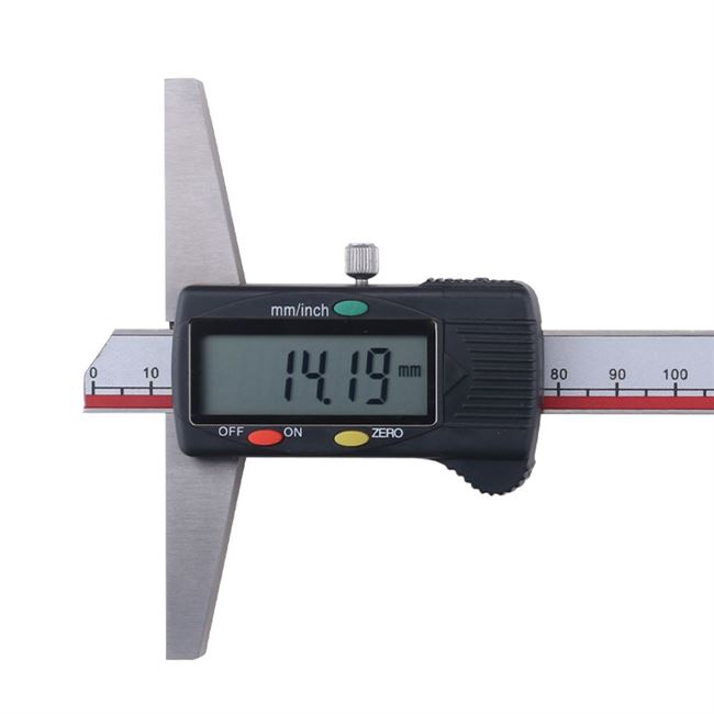 数显深度卡尺带钩深度尺单钩双沟电子深度卡尺孔深测量游标尺.