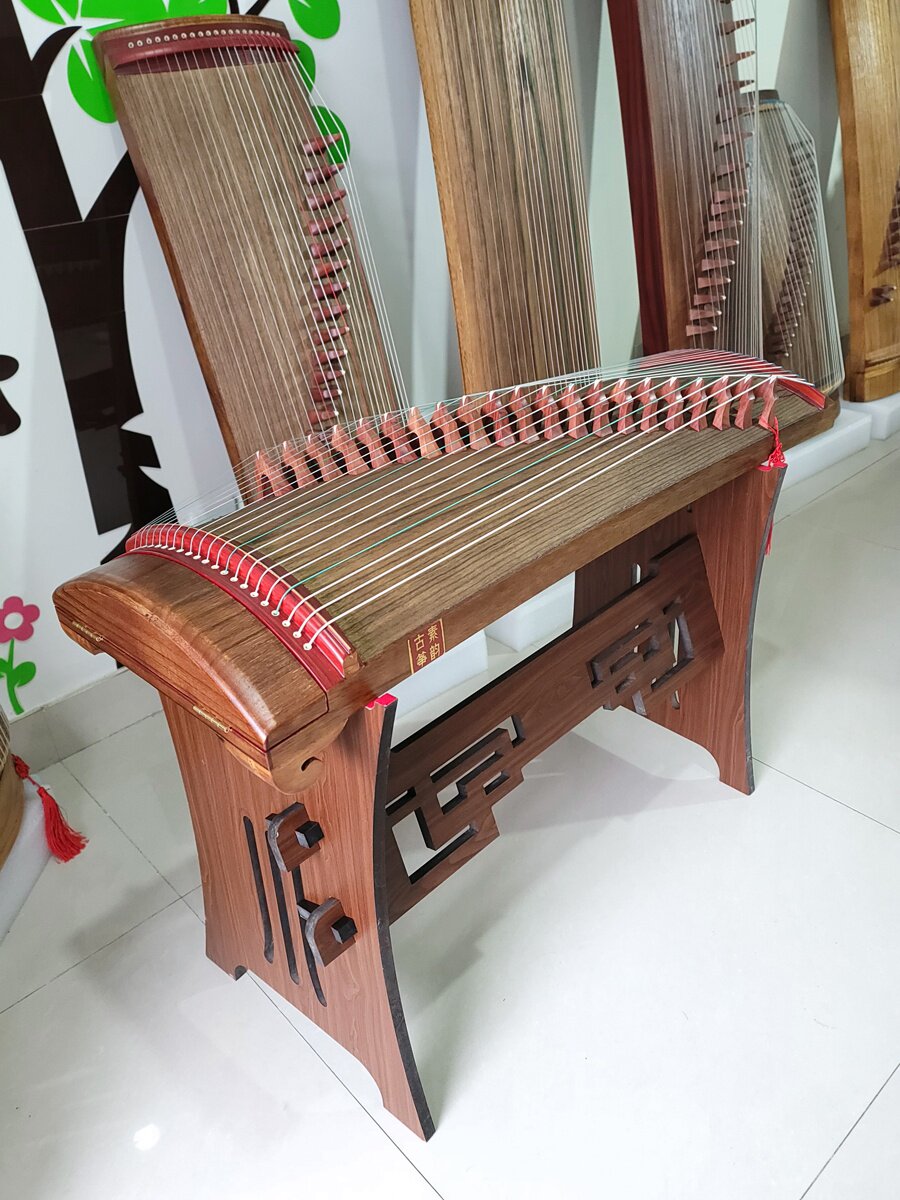 新品w100便携式小古筝1米纯手工制作实木小型超薄专业演奏小挖筝