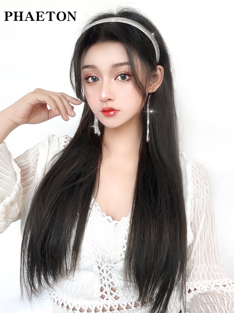 假发女长发u型半头套自然网红发箍假发套仿真人发丝长直发全头套