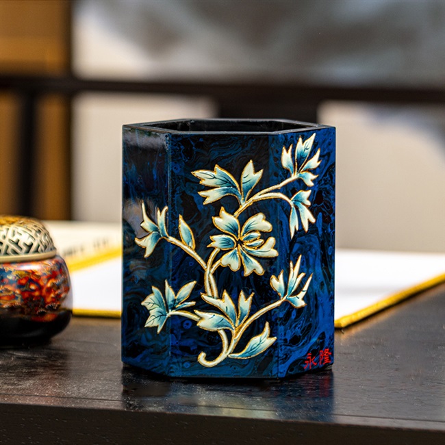 平遥推光漆器笔筒摆件礼品工艺品办公送礼