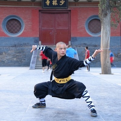 少林武僧服少林寺衣服武术练功服装黑色服装双肩僧服j演出表演服