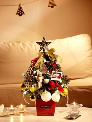 圣d诞节装饰品小圣诞树套餐桌面圣诞摆件场景布置圣诞节礼品礼物