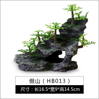 l景观造景微型盆景盆大号小型鱼缸假山模型山t水石头花盆摆件塑图片