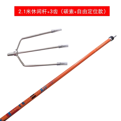 鱼叉不锈钢头倒刺伸缩杆带杆叉头绝缘碳素大物抄网竿加厚超硬超轻