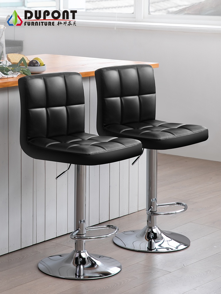 现代简约吧椅吧台椅酒吧高椅子靠背凳子旋转可升降吧凳家用高脚凳