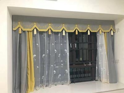 特价窗帘款式_水波轻奢欧式美式窗帘波浪帘头圡夳款式简约现代花边幔