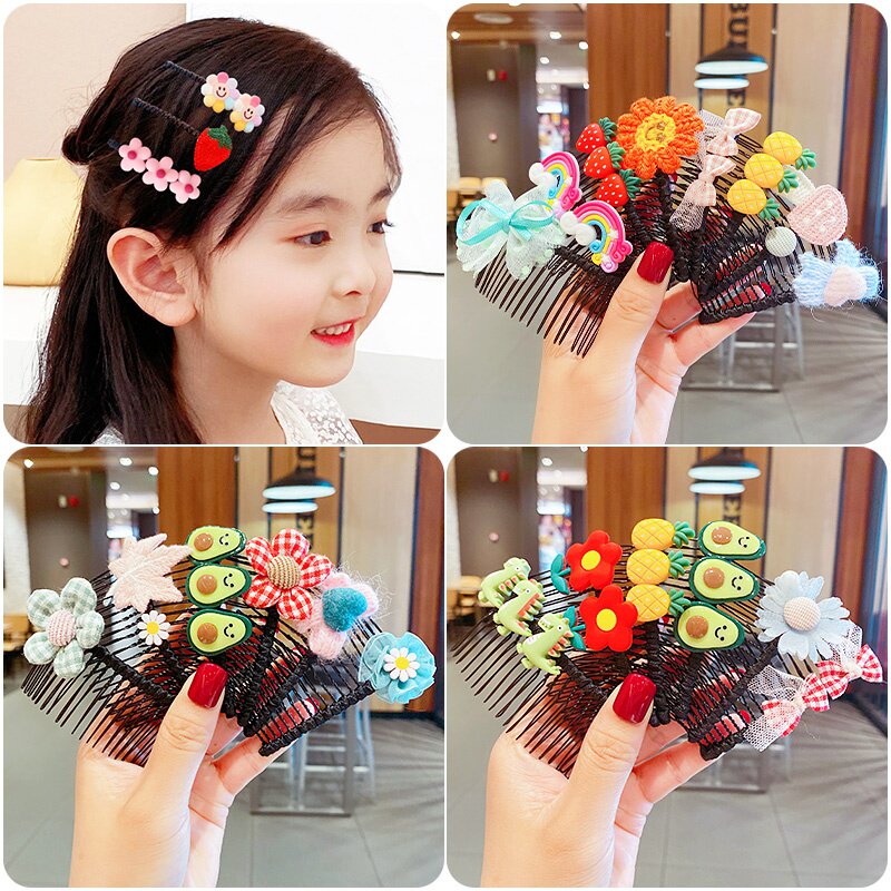 儿童发梳发卡女童碎发夹子防滑整理发饰韩国小女孩可爱插梳刘海